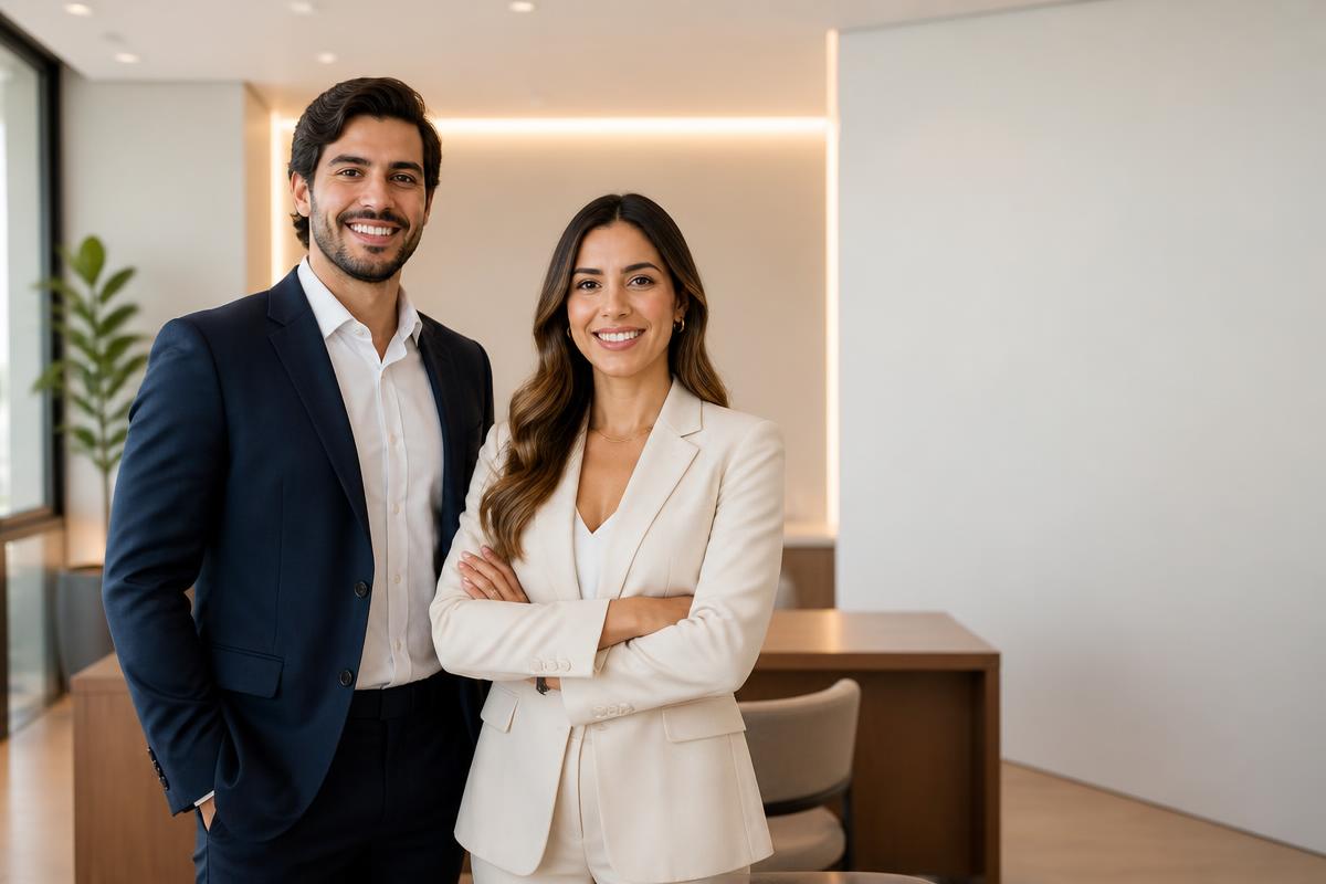 Consultores da Florim Negócios Imobiliários no escritório